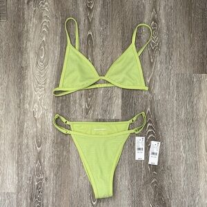 PacSun Neon Lime Triangle Bikini Set - Women's Swim